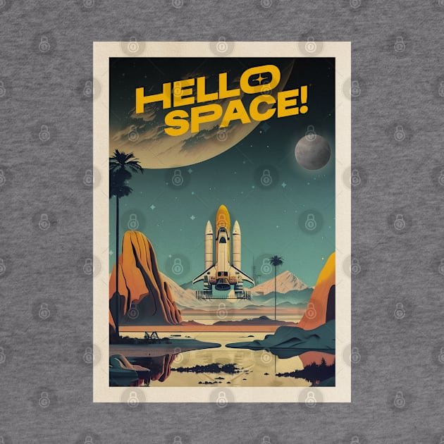 Hello Space! — Vintage space poster by Synthwave1950